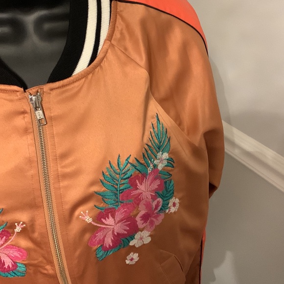 Mossimo Supply Co. Jackets & Blazers - Mossimo Supply Embroidered Satin Bomber Jacket Size M